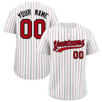 Custom White Red and Black Bi-Color Stripes Fashion Baseball Jersey | BuyFootballJersey