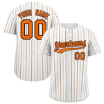 Custom White Orange and White Bi-Color Stripes Fashion Baseball Jersey | BuyFootballJersey
