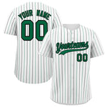 Custom White Kelly Green and Black Bi-Color Stripes Fashion Baseball Jersey | BuyFootballJersey