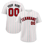 Custom White Red and Black Bi-Color Stripes Fashion Baseball Jersey | BuyFootballJersey