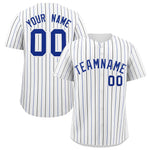 Custom White Royal and Black Bi-Color Stripes Fashion Baseball Jersey | BuyFootballJersey