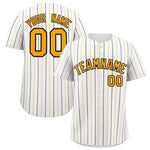 Custom White Yellow and Black Bi-Color Stripes Fashion Baseball Jersey | BuyFootballJersey