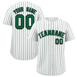 Custom White Kelly Green and Black Bi-Color Stripes Fashion Baseball Jersey | BuyFootballJersey