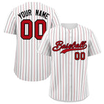 Custom White Red and Black Bi-Color Stripes Fashion Baseball Jersey | BuyFootballJersey