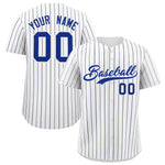 Custom White Royal and Black Bi-Color Stripes Fashion Baseball Jersey | BuyFootballJersey