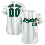 Custom White Kelly Green and Black Bi-Color Stripes Fashion Baseball Jersey | BuyFootballJersey