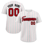 Custom White Red and Black Bi-Color Stripes Fashion Baseball Jersey | BuyFootballJersey