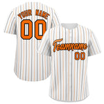 Custom White Orange and White Bi-Color Stripes Fashion Baseball Jersey | BuyFootballJersey