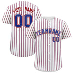 Custom White Royal Tricolor Stripe Fashion Baseball Jersey | BuyFootballJersey
