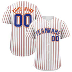 Custom White Royal Tricolor Stripe Fashion Baseball Jersey | BuyFootballJersey