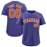 Custom Royal White Tricolor Stripe Fashion Baseball Jersey | BuyFootballJersey