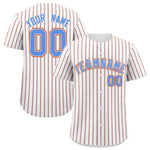 Custom White Powder Blue Tricolor Stripe Fashion Baseball Jersey | BuyFootballJersey