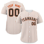 Custom White Brown Tricolor Stripe Fashion Baseball Jersey | BuyFootballJersey