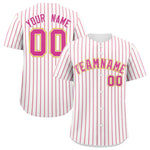 Custom White Gold Tricolor Stripe Fashion Baseball Jersey | BuyFootballJersey