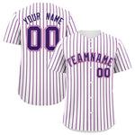 Custom White Pink Tricolor Stripe Fashion Baseball Jersey | BuyFootballJersey