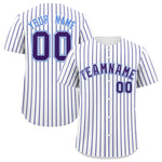 Custom White Powder Blue Tricolor Stripe Fashion Baseball Jersey | BuyFootballJersey