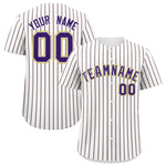Custom White Old Gold Tricolor Stripe Fashion Baseball Jersey | BuyFootballJersey