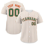 Custom White Kelly Green Tricolor Stripe Fashion Baseball Jersey | BuyFootballJersey