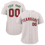 Custom White Kelly Green Tricolor Stripe Fashion Baseball Jersey | BuyFootballJersey