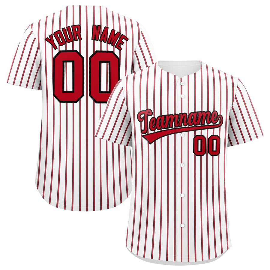 Custom White Black Tricolor Stripe Fashion Baseball Jersey | BuyFootballJersey