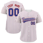 Custom White Royal Tricolor Stripe Fashion Baseball Jersey | BuyFootballJersey