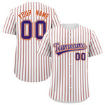 Custom White Purple Tricolor Stripe Fashion Baseball Jersey | BuyFootballJersey