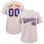 Custom White Royal Tricolor Stripe Fashion Baseball Jersey | BuyFootballJersey