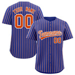 Custom Royal White Tricolor Stripe Fashion Baseball Jersey | BuyFootballJersey