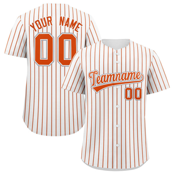 Custom White Gray Tricolor Stripe Fashion Baseball Jersey | BuyFootballJersey