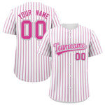 Custom White Gray Tricolor Stripe Fashion Baseball Jersey | BuyFootballJersey