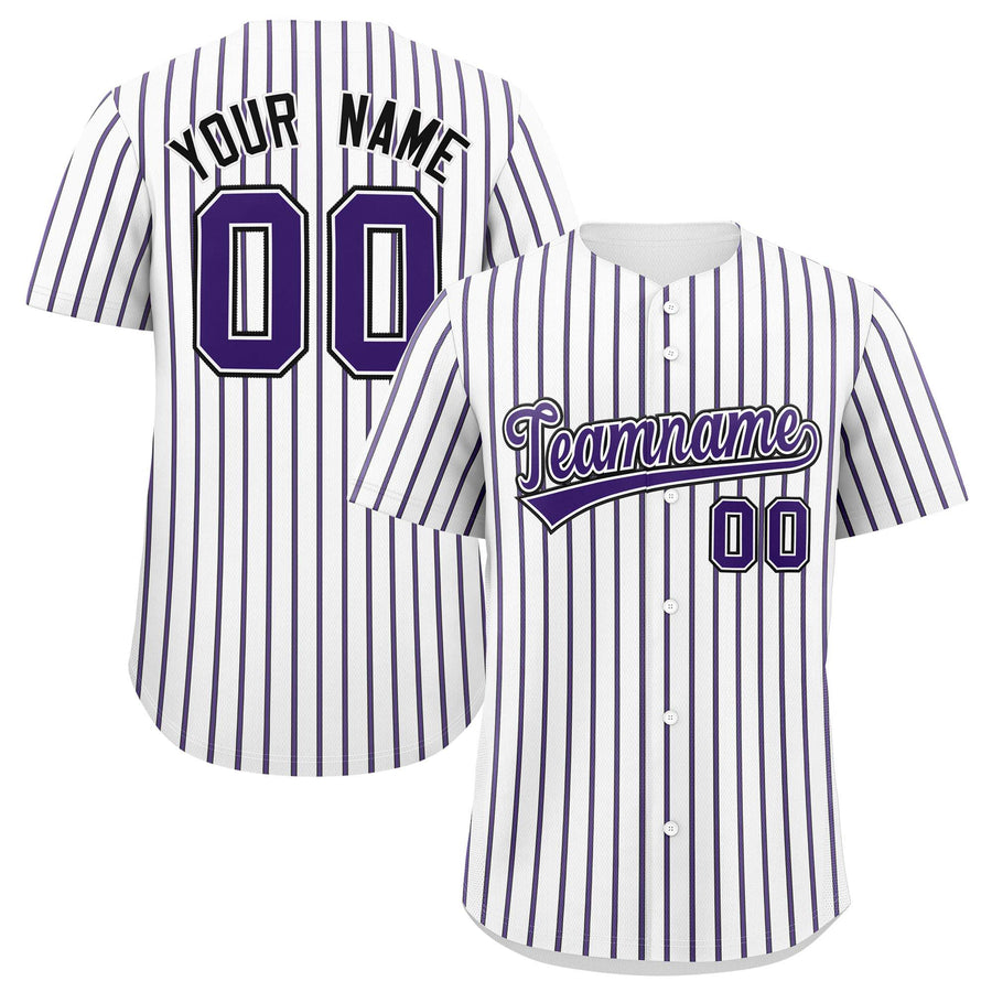 Custom White Black Tricolor Stripe Fashion Baseball Jersey | BuyFootballJersey