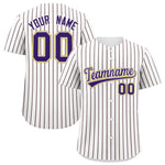 Custom White Old Gold Tricolor Stripe Fashion Baseball Jersey | BuyFootballJersey