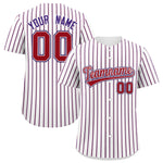Custom White Red Tricolor Stripe Fashion Baseball Jersey | BuyFootballJersey