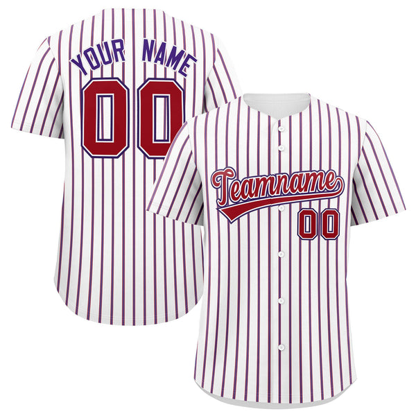 Custom White Red Tricolor Stripe Fashion Baseball Jersey | BuyFootballJersey