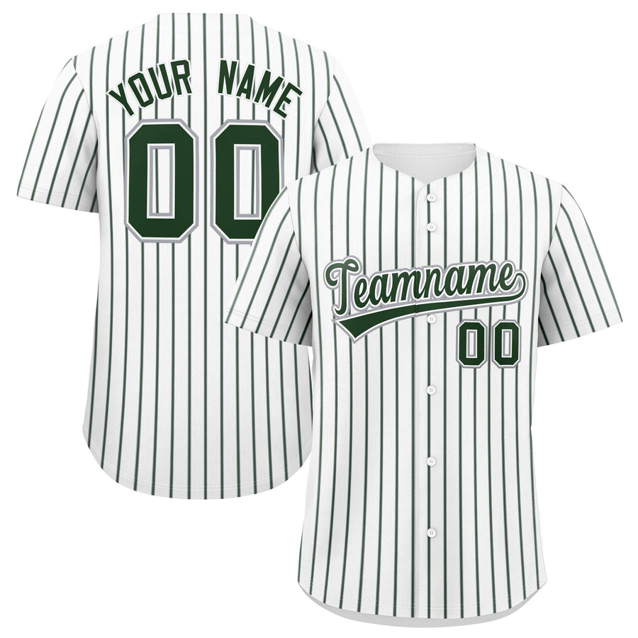 Custom White Gray Tricolor Stripe Fashion Baseball Jersey | BuyFootballJersey