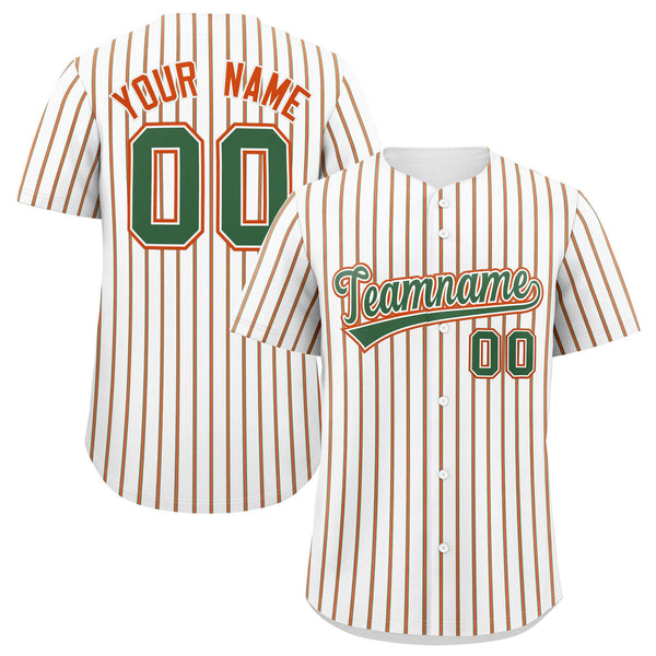 Custom White Kelly Green Tricolor Stripe Fashion Baseball Jersey | BuyFootballJersey