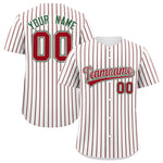 Custom White Kelly Green Tricolor Stripe Fashion Baseball Jersey | BuyFootballJersey
