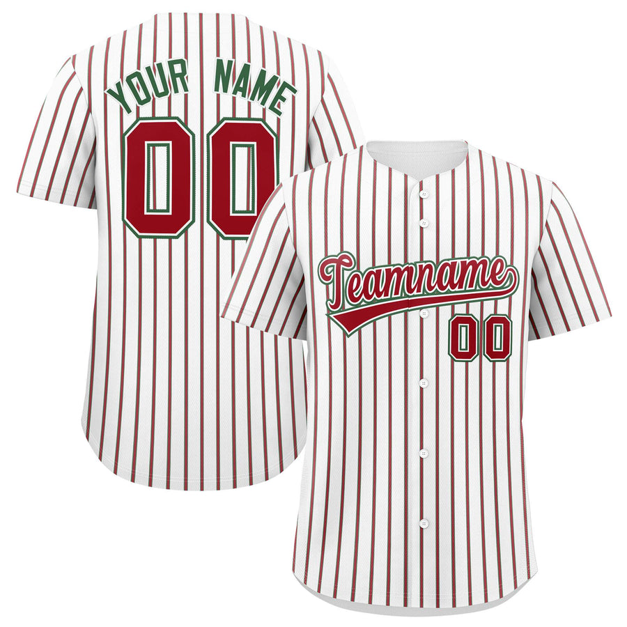 Custom White Kelly Green Tricolor Stripe Fashion Baseball Jersey | BuyFootballJersey