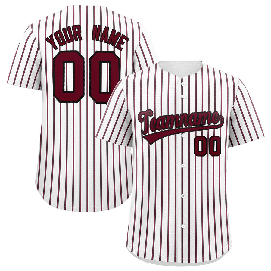 Custom White Black Tricolor Stripe Fashion Baseball Jersey | BuyFootballJersey