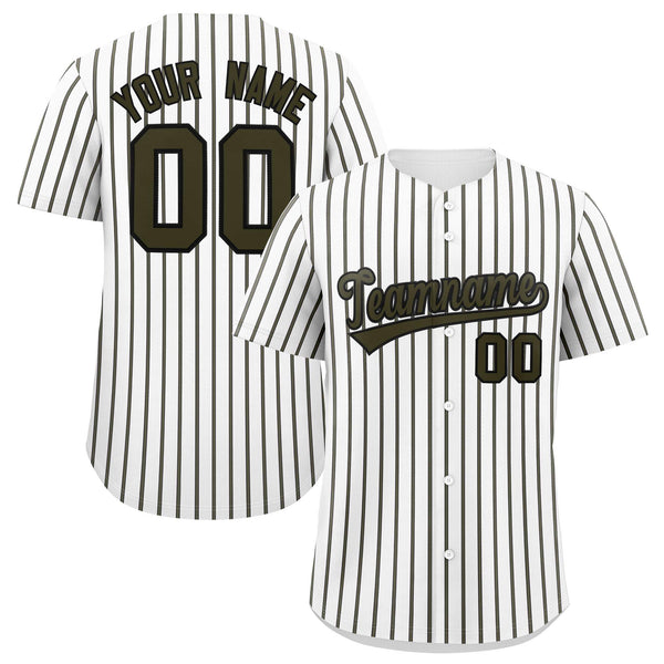 Custom White Black Tricolor Stripe Fashion Baseball Jersey | BuyFootballJersey