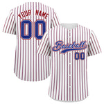 Custom White Royal Tricolor Stripe Fashion Baseball Jersey | BuyFootballJersey