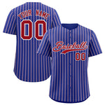 Custom Royal White Tricolor Stripe Fashion Baseball Jersey | BuyFootballJersey