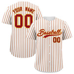 Custom White Gold Tricolor Stripe Fashion Baseball Jersey | BuyFootballJersey