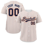 Custom White Navy Tricolor Stripe Fashion Baseball Jersey | BuyFootballJersey
