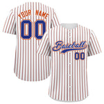 Custom White Royal Tricolor Stripe Fashion Baseball Jersey | BuyFootballJersey