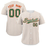 Custom White Kelly Green Tricolor Stripe Fashion Baseball Jersey | BuyFootballJersey