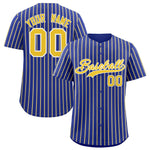 Custom Royal White Tricolor Stripe Fashion Baseball Jersey | BuyFootballJersey