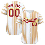 Custom White Red Tricolor Stripe Fashion Baseball Jersey | BuyFootballJersey