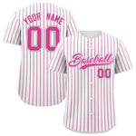 Custom White Gray Tricolor Stripe Fashion Baseball Jersey | BuyFootballJersey