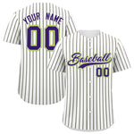 Custom White Neon Green Tricolor Stripe Fashion Baseball Jersey | BuyFootballJersey
